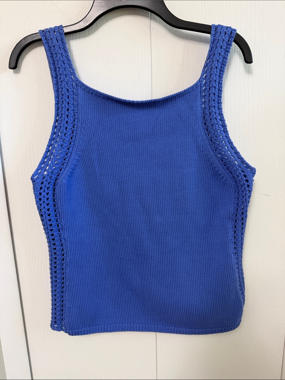 J. Crew Royal Blue Knit Tank with Eyelet Side Detail
